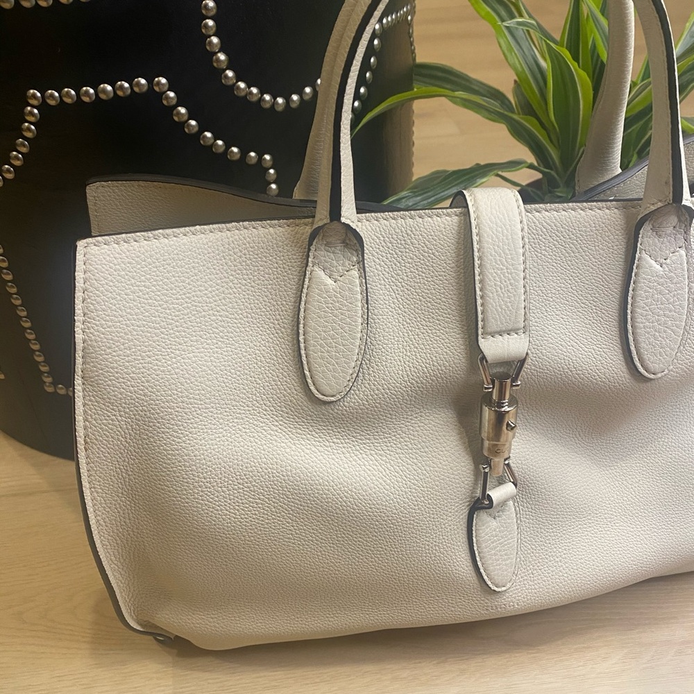 Gucci white large bag purse satchel Jackie tote bag - Picture 2 of 15